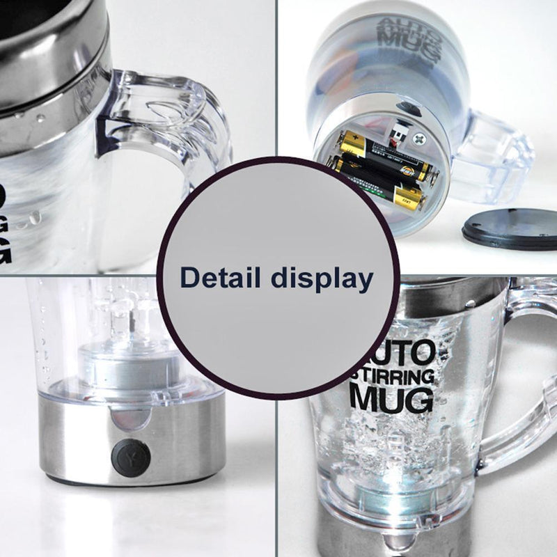 350ml Stainless Steel Electric Automatic Self Stirring Mug Coffee Milk Cup Newly