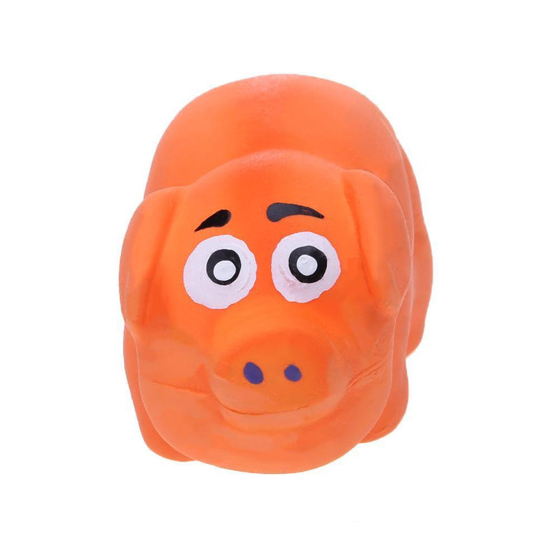 Sound Anti Squeeze Bite Resistant Latex Pig Shape Pet Dog Molars Toys(Oran