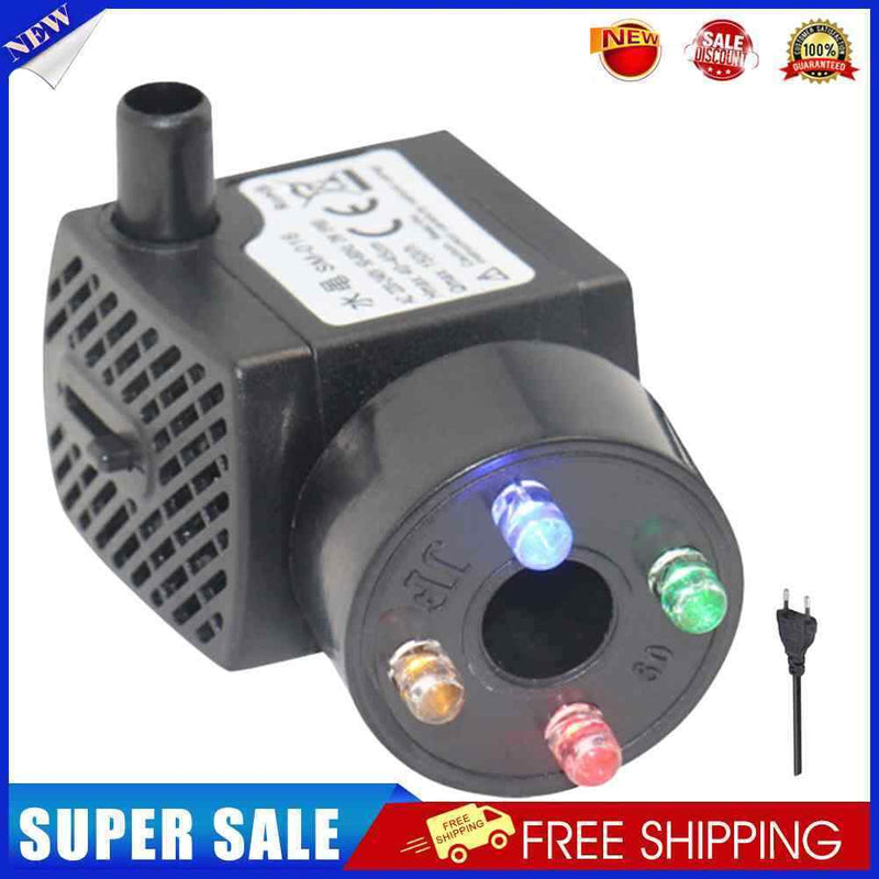 #A 150L/H 2W 4 LED Light Submersible Aquarium Ultra-quiet Landscape Pond Water P