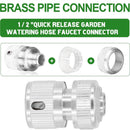 1/2" Garden Hose Quick Connect Water Hose Fit Brass Female-Male Connector T3I9