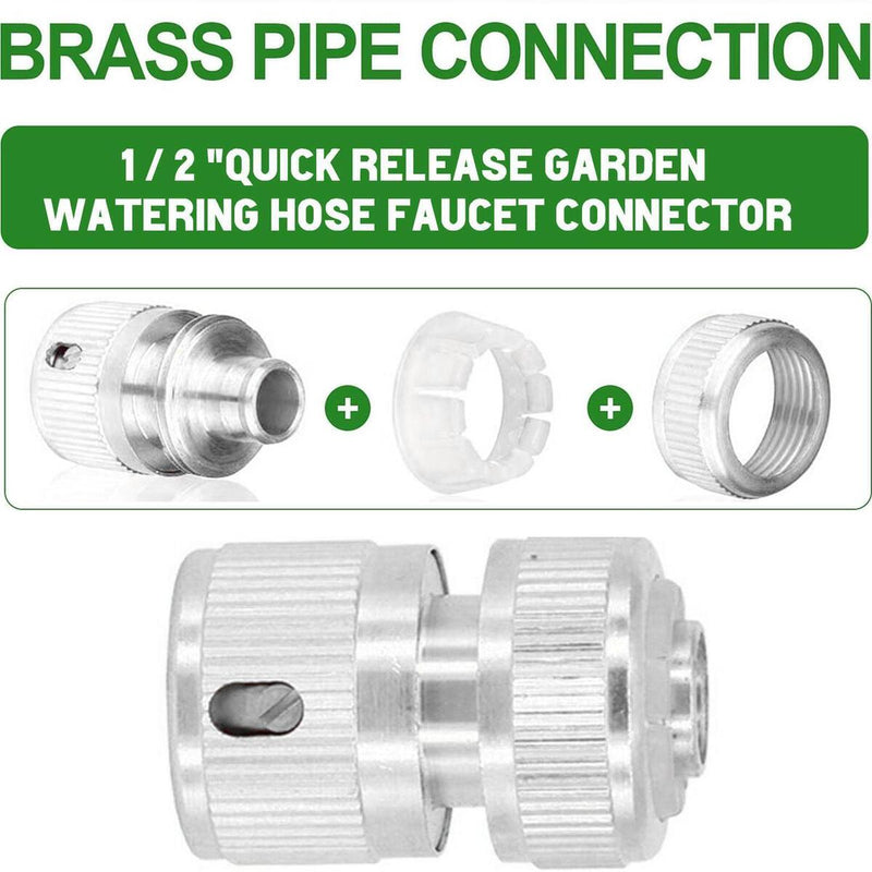 1/2" Garden Hose Quick Connect Water Hose Fit Brass Female-Male Connector T3I9
