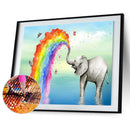 Diamond Painting Rainbow Elephant Full Round Drill Picture of Rhinestone Drawing
