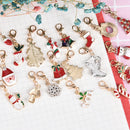 Style Christmas Key Chains Enamel Keychains Lobster Buckle Snowman Bell Tree