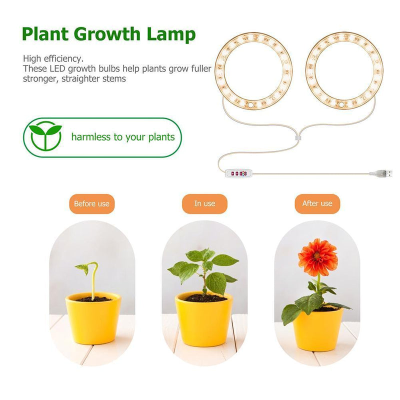 Angel Ring Plant Light Sunlight Phytolamp USB Nursery Lamp (One for Two)