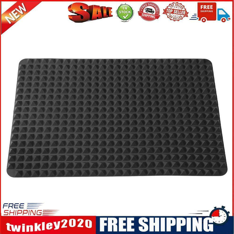 Silicone Mat Barbecue Grill Pad Pizza Baking Tray Kitchen Tools (Black)