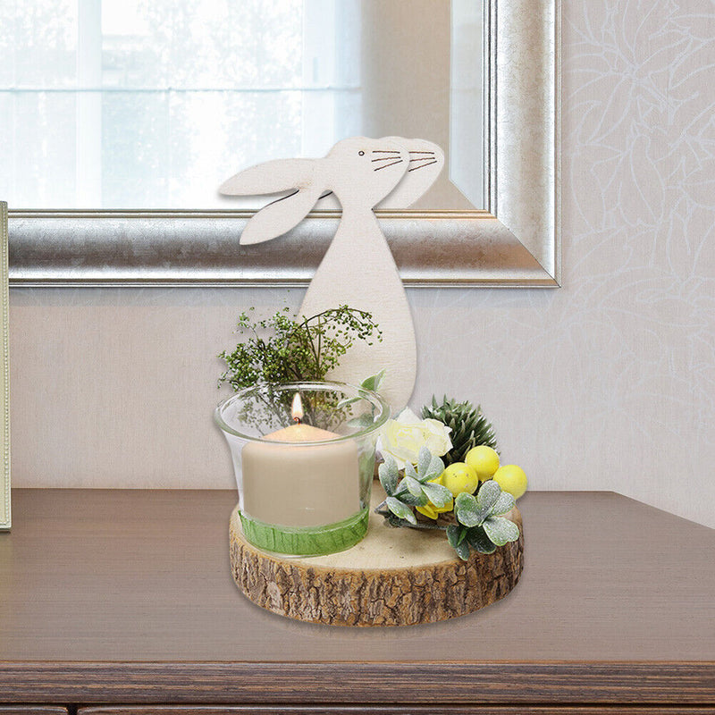 Easter Bunny Flower Candlestick Happy Easter Decor for Home Table Ornaments