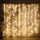 3X2m Waterproof Curtain Lamp 200LED USB Garden Bedroom Decoration String Lights
