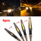 4x Amber LED Motorcycle Turn Signal Flowing Water Bendable Indicator Universal