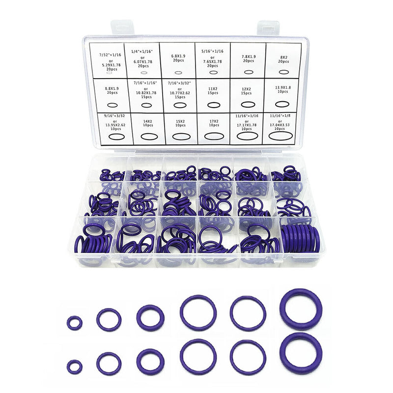270pcs 18 Sizes HNBR O Rings Air Conditioning Compressor Refrigerant Seal Rings
