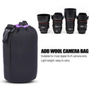 Waterproof SLR Camera Drawstring Lens Pouch Protective Brushed Cover (L) Newly
