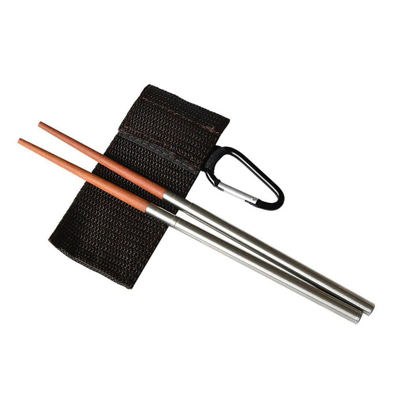 Folding Chopsticks, Tableware for Outdoor Camping Picnic Chopsticks (Brown)