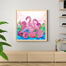 5D DIY Partial Special Shaped Drill Diamond Painting Pink Swan Home Decor