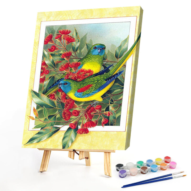 Flower Bird Oil Paint By Numbers Kit DIY Acrylic Painting Wall Art Picture Cr