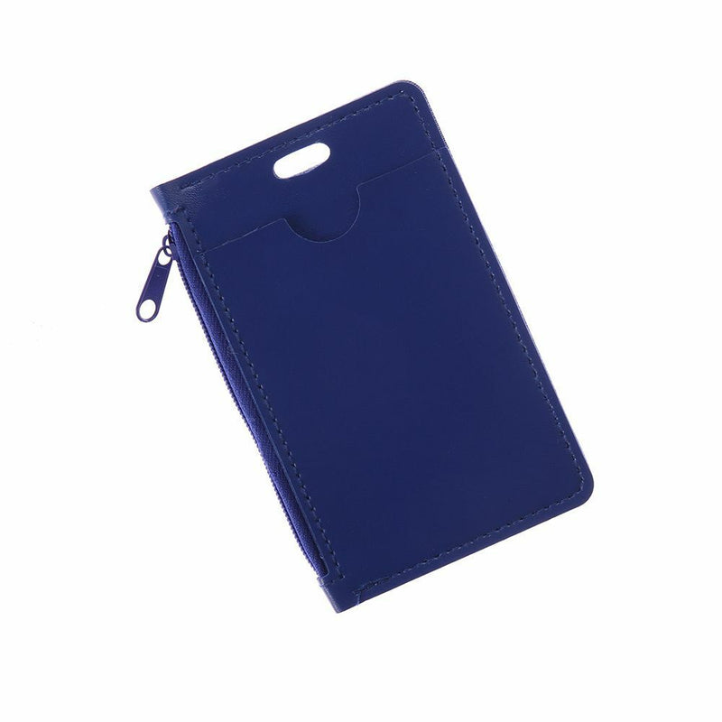 With Lanyard Faux Leather Multi colored ID Holders Wallets Card Case Zipper Bag