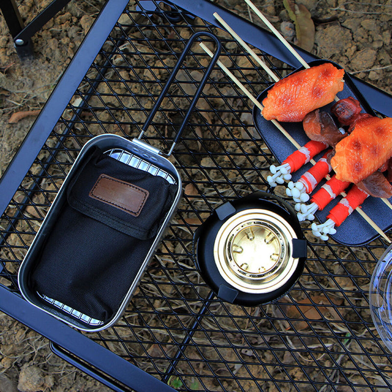 Non-Stick BBQ Plate - Extra Small Square Grill Portable Iron Frying Pan