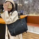 Women Shoulder Handbag Woven Strap Top-handle Bag Big Capacity Tote (Black)