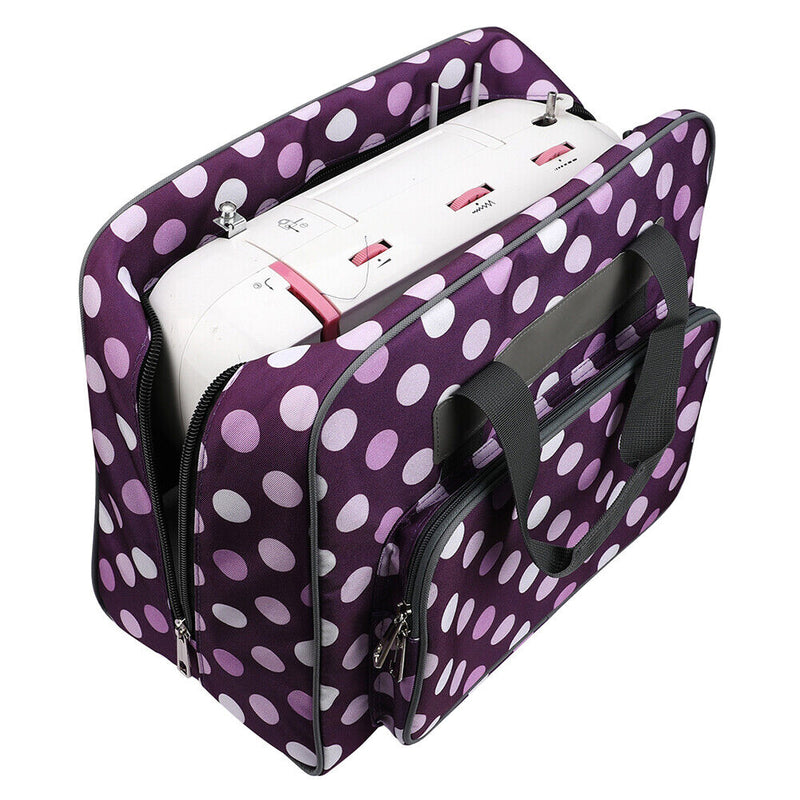 Sewing Machine Handbag Crochet Kits Print Travel Carrying Case (Purple) Newly