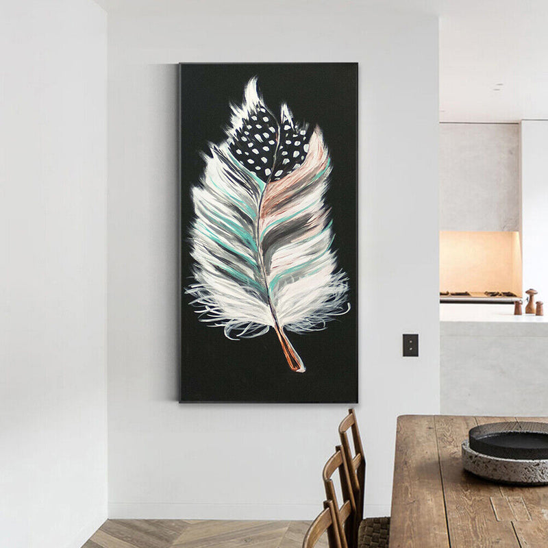 Abstract Feather Oil Paint By Numbers DIY Canvas Wall Picture Craft Home Deco