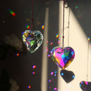 Crystal Diamond Wind Chimes Ornaments Love Heart Hanging During Room Decoration