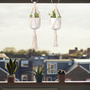 2X Hand-woven Flower Pot Cotton Rope Tassel Hanging Basket Net Pocket Gardening`