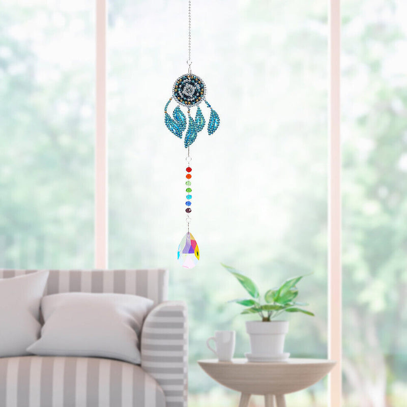 2pcs Crystal Wind Chimes Diamond Hanging Light Catcher Home Decor (ZH006)