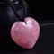 Energy Healing Magic Wand Gift Pink Crystal Necklace Heart Pendant Jade Gem