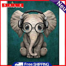 Hand Painted Craft Painting By Numbers DIY Music Elephant Digital Oil Picture