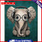 Hand Painted Craft Painting By Numbers DIY Music Elephant Digital Oil Picture