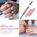 Double-Ended Nail Pen Poly Nail Gel Brush Stainless Steel (Watermelon Red) UK