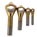 4pcs Titanium Coated Cone Lower Deburring Tool Set Metal Drill Bit Chamfer