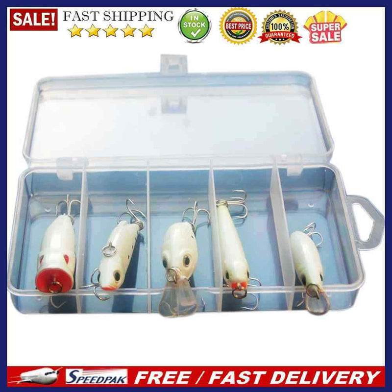 Night Fishing Bait Kit Luminous VIB Popper Crank Minnow Pencil Glow Lure
