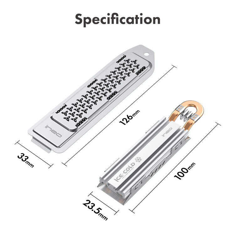 NVMe Solid State Drive M.2 SSD Heatsink Heat Drain Cooler for PS5