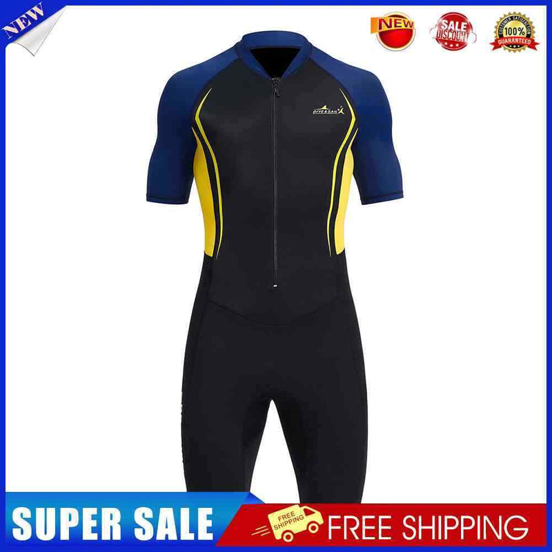 DIVE SAIL Neoprene Scuba Snorkel Swimming Men Body Wetsuits (Yellow L)
