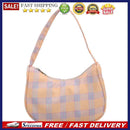 Retro Women Plaid Printing Shoulder Underarm Bag Casual Ladies Small Hobos Purse