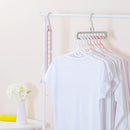 Clothes Wardrobe Hanger Hook Clothing Hanging Rack Shelf Organizer (Beige)