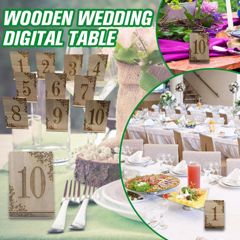 1-10 Rustic Wooden Wedding Table Numbers Decors Country Wedding Table Decor`