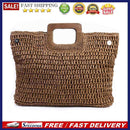 Retro Big Totes Women Woven Shoulder Handbags Top-handle Bags (Dark Brown)