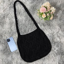 Women Knitted Shoulder Bags Large Capacity Weave Shopping Crossbody Handbag