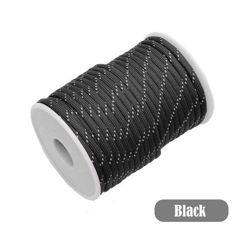 50m 7 Strands Paracord Parachute Cord Outdoor Camping Reflective Climbing Rop