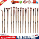 15pcs/Set Nylon Wool Makeup Brush Lip Eye Face Beauty Cosmetic Pens (Coffee