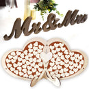 Double Heart shape Wedding guest book Decoration Rustic  Reception Table.