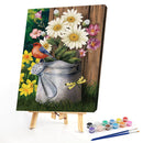 Bird and Flower Oil Paint By Numbers DIY Handpainted Picture Craft Home Decor