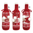 Knitted Bottle Cover Bags Wine Bottle Holder Sweater Xmas Decoration (Snowflake)