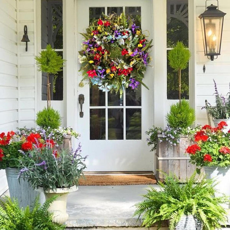 Wildflower Wreath Summer Spring Garland Flower Decor Ornaments Wedding Party: