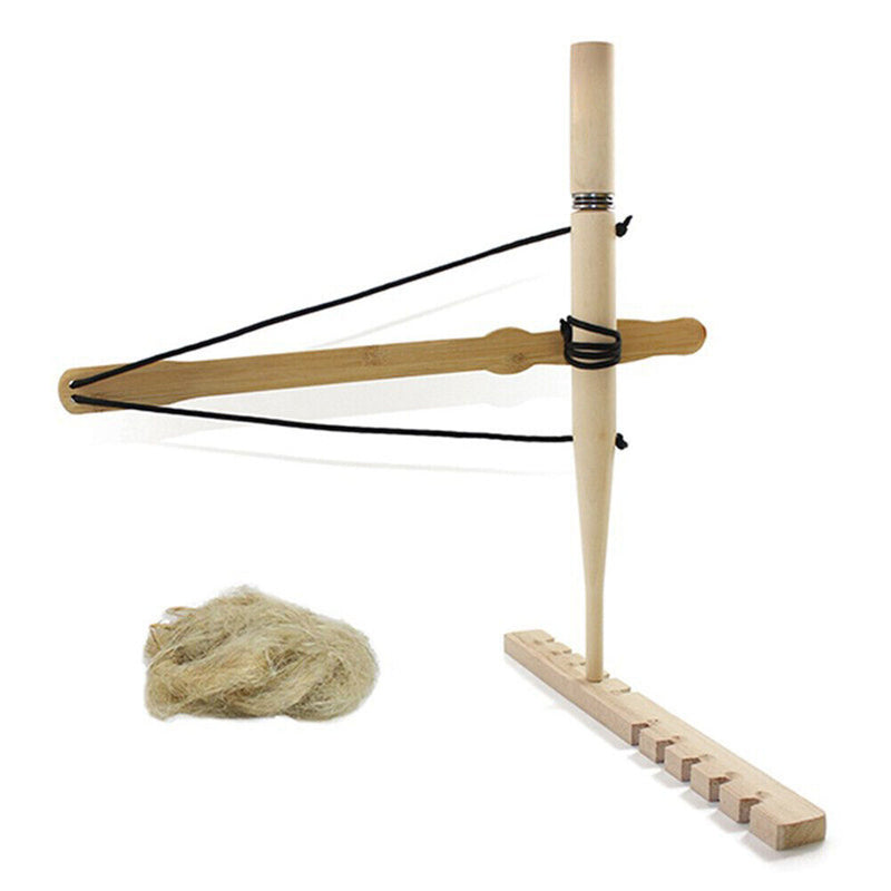 Primitive Wood Bow Drill Friction Fire Starter Kit Outdoor Camping Equipment