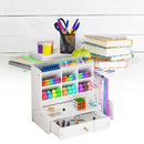 Inclined Wooden Pen Holder Fashion Desktop Office Storage Box with Drawer Newly