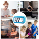 Temperature Alarm Clock LED Digital Backlight Calendar Snooze Clock (Blue)