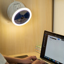 Desktop Cooling Foldable Fan with LED Light Tent Floor Standing Fans (Blue)