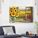 5D Full Round Drill Sunflower Diamond Painting Kit for DIY Home Art Decoration