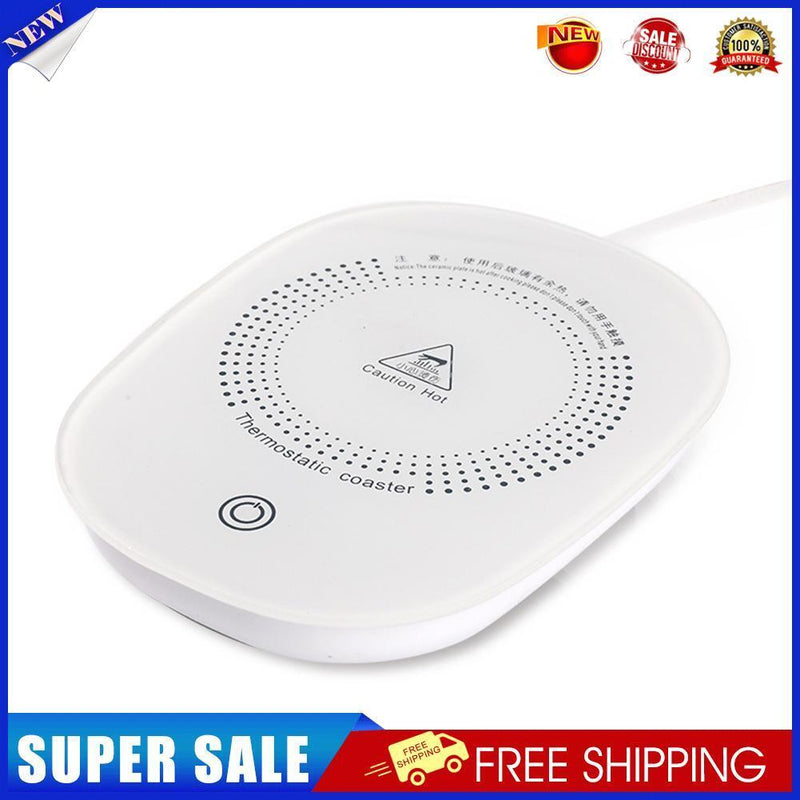 55-Degree USB Cup Heated Coaster Gravity Sensor Mug Warmer Pad Mat (White)